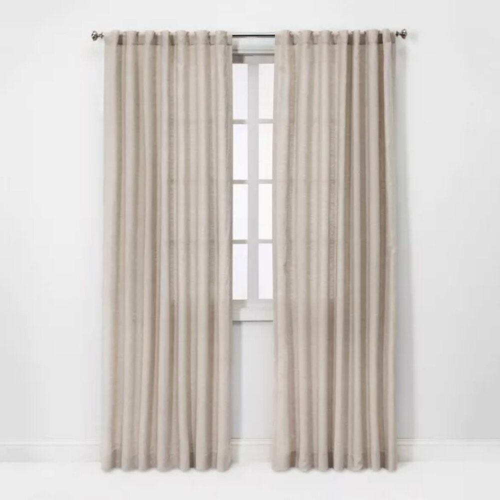 Linen Light Filtering Curtain Panel - Picture 3 of 3